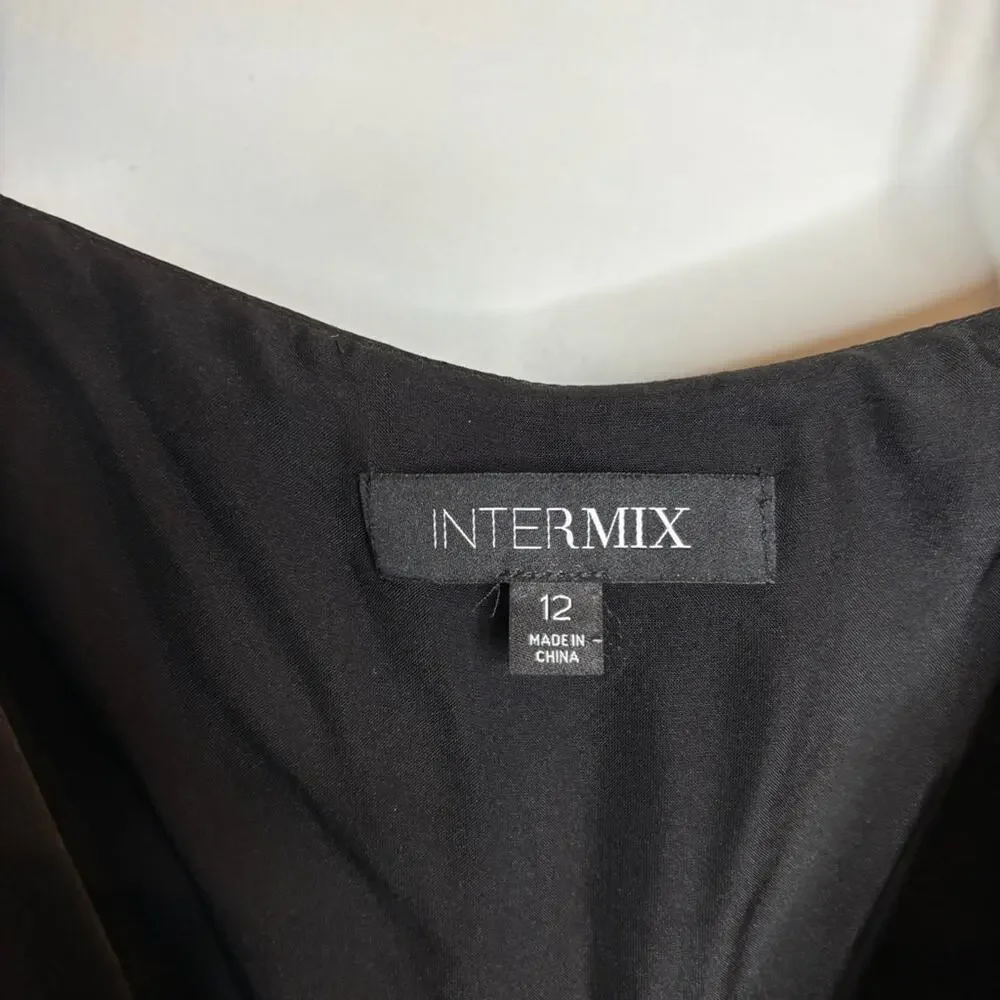 Intermix Maria Silk Cowl Neck Straight Leg Jumpsuit - Black - Size 12